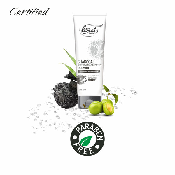 Certification and claims of Charcoal Detoxifying & Oil Control Face Wash – paraben free, made with natural ingredients suitable for oily skin
