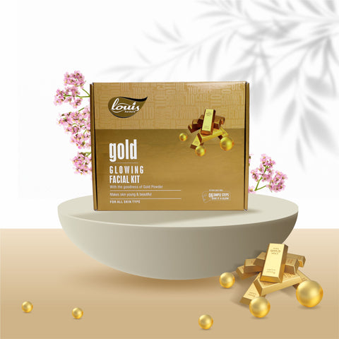 Louis Herbals Gold Facial Kit complete box luxury gold treatment for glowing skin