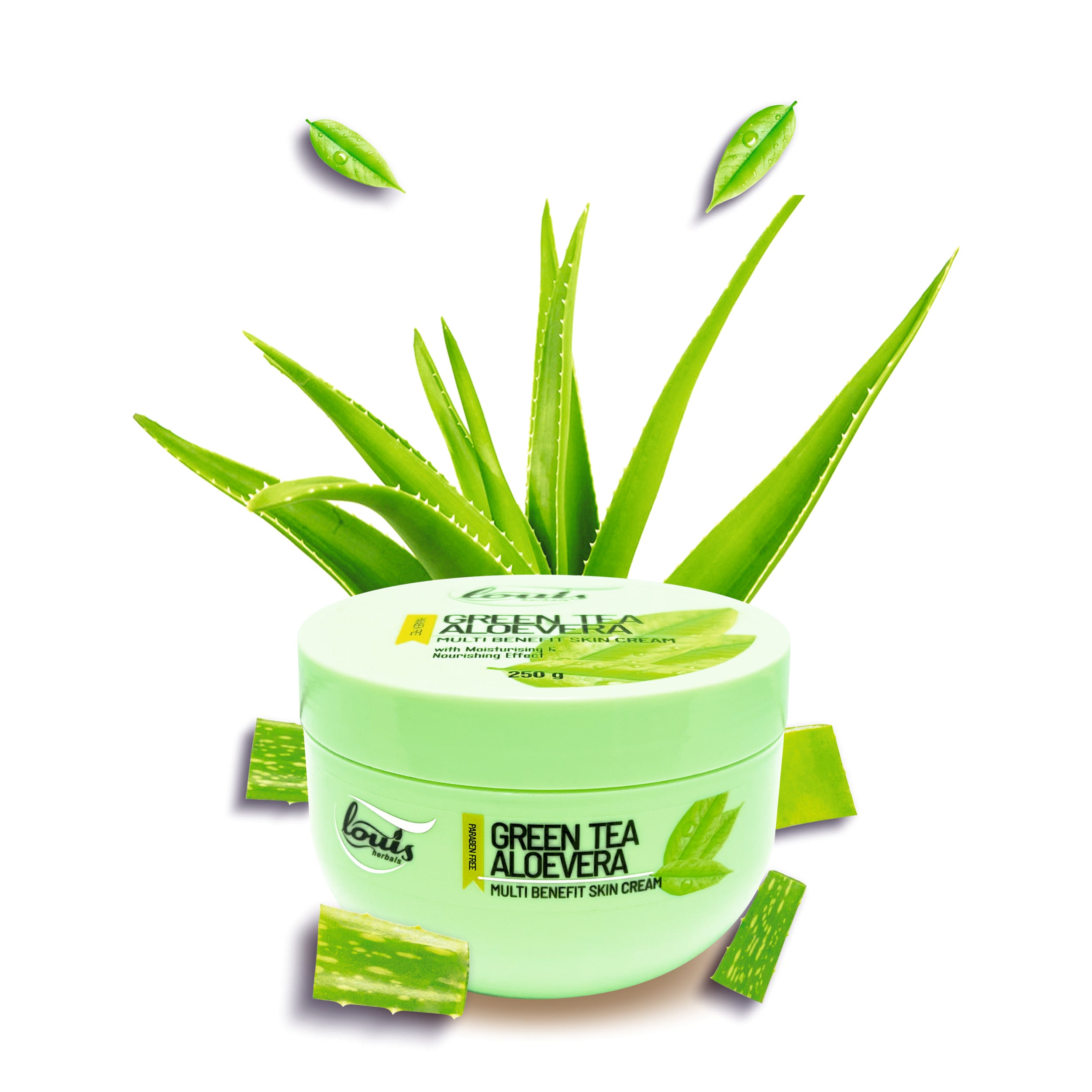 Louis Herbals Green Tea Aloe Vera Multi-Benefit Skin Cream – Nourishing cream for acne, wrinkles, and blemish-free skin