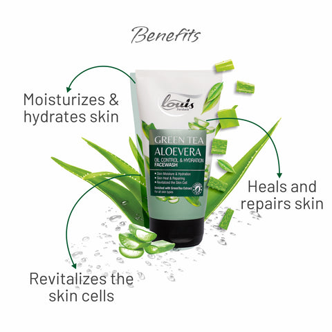 Oil control & hydration face wash by Louis Herbals with soap-free herbal gel formula for normal to dry skin