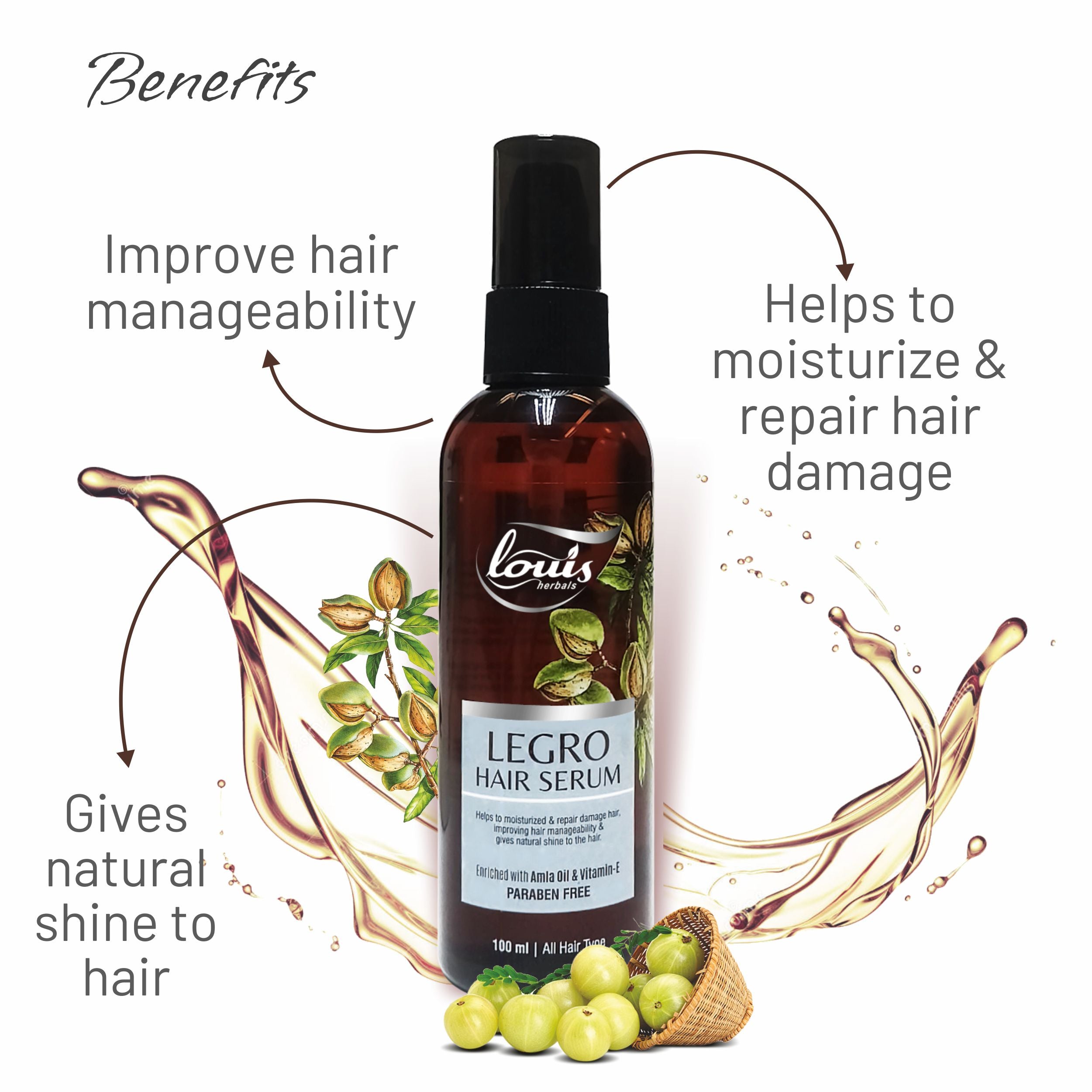 Control frizz, smoothen rough hair & boost shine with Louis Herbals Legro Hair Serum.