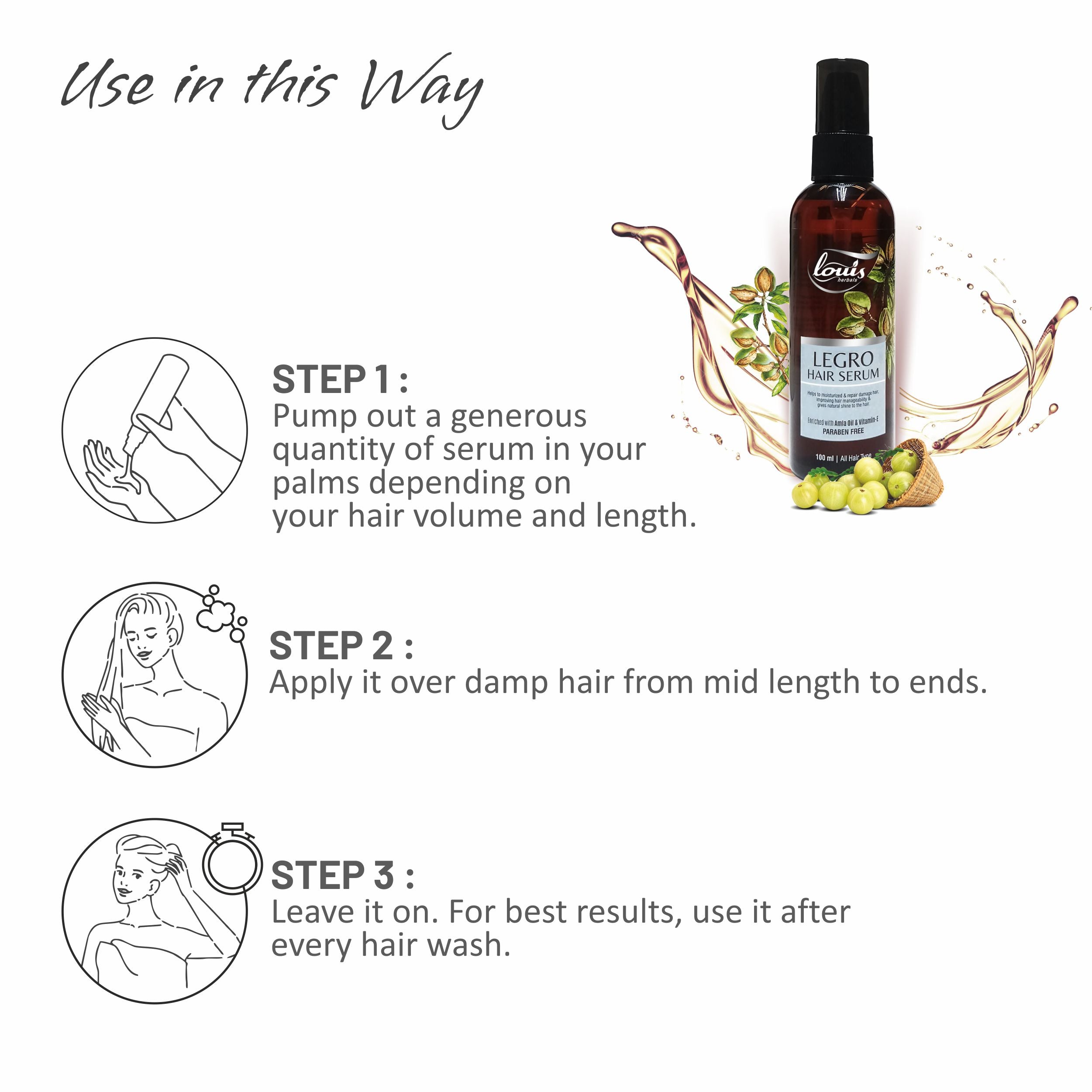 Legro Hair Serum Usage Instructions