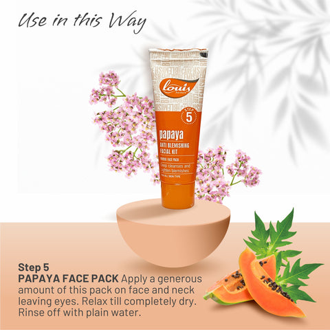 Papaya Anti-Blemishing Kit-Louis Herbals Papaya Face Pack detoxifying herbal mask that helps fade pigmentation and blemish marks