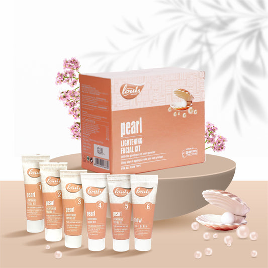 Louis Herbals Pearl Lightening Facial Kit – enriched with pearl powder for glowing, youthful skin