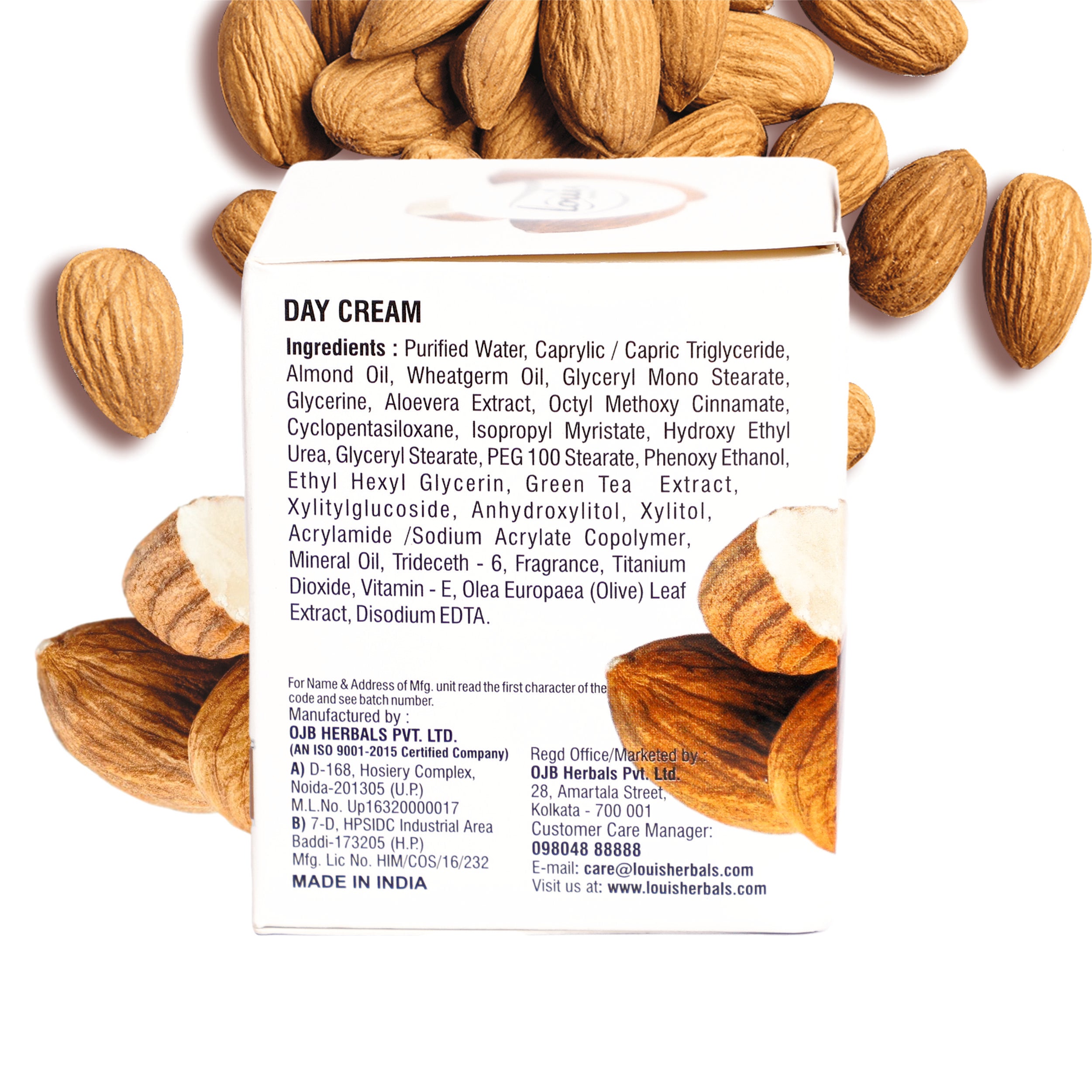 Louis Herbals Simday Day Cream packaging displaying product details and usage instructions