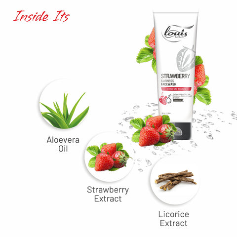 Strawberry Fairness Face Wash key ingredients – strawberry extract, licorice extract, mulberry extract and aloevera