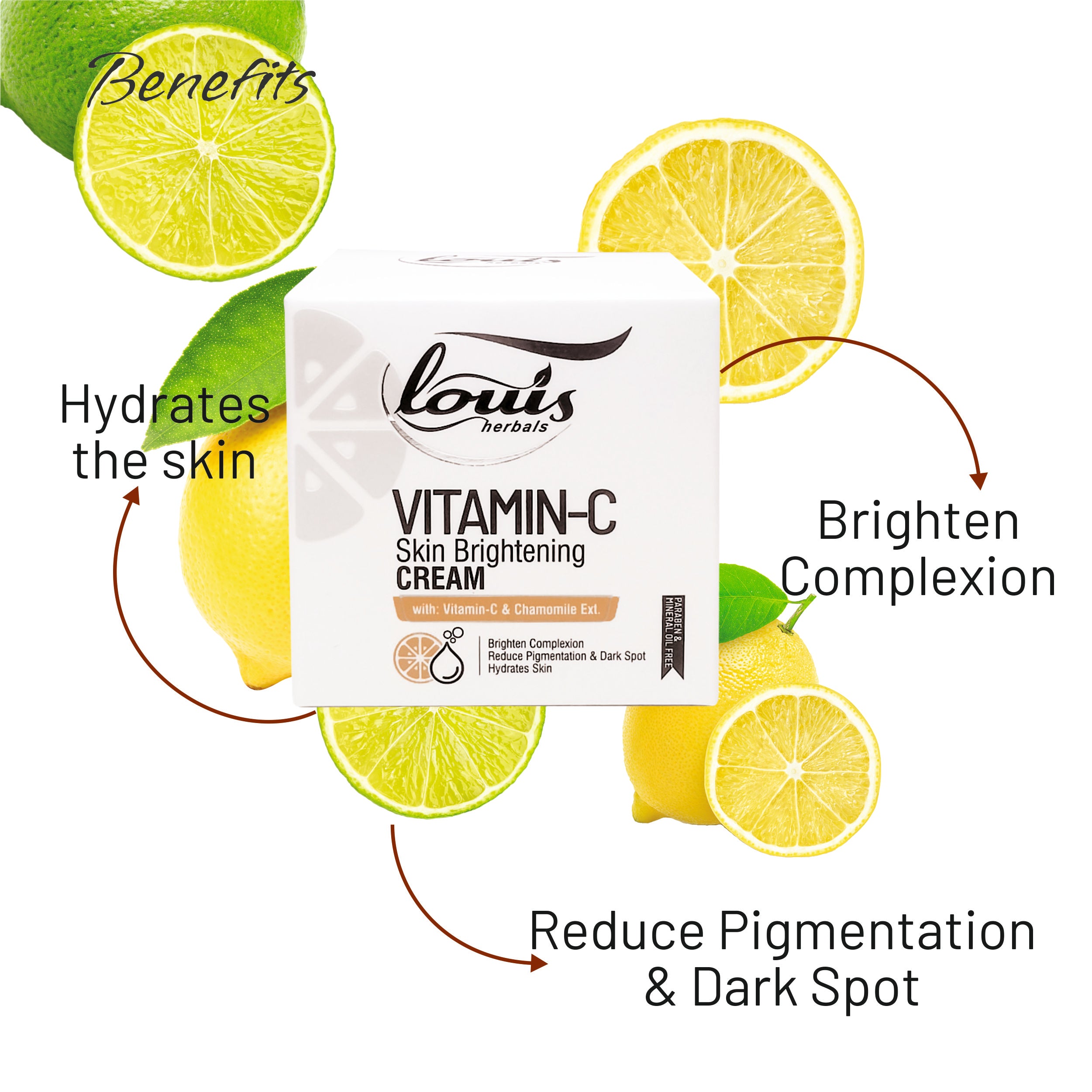 Louis Herbals Vitamin-C Skin Brightening Cream Brighten Skin Reduce Dark Spot